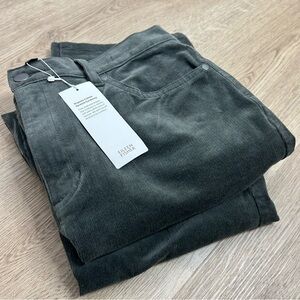 NWT Eileen Fisher High Waisted Straight Leg Organic Cotton Stretch Corduroy Pant